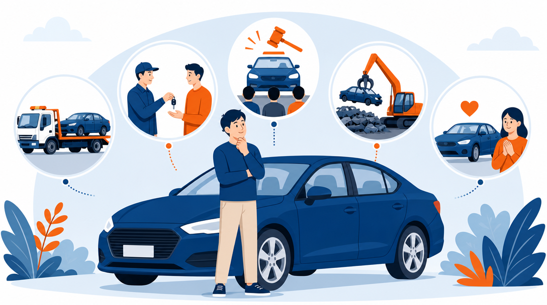 車を処分する方法5つを比較｜損せず手放すための選び方と手順