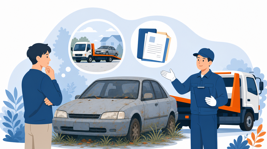 長年放置した車の処分方法｜動かない・書類がなくても手放せる