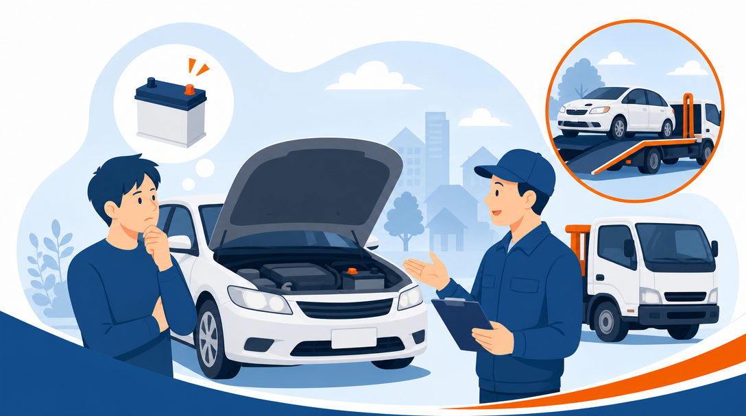 バッテリー上がりの車を売るには？不動車との違いと査定の実際
